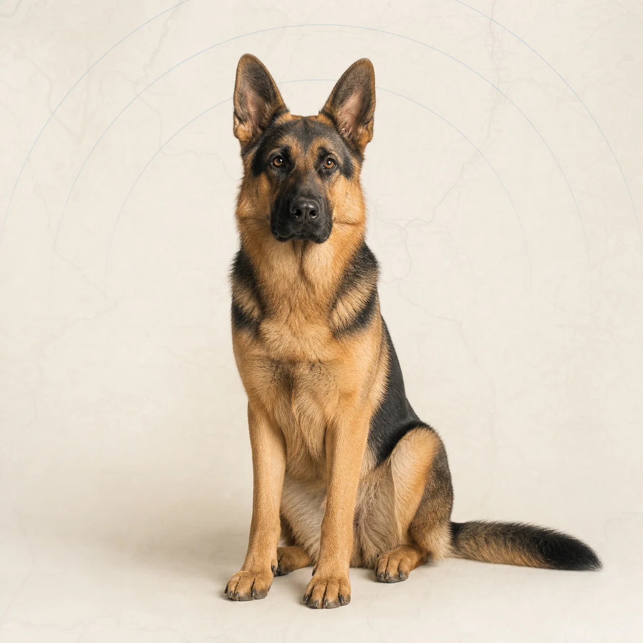 Siyah ve kahverengi Alman Çoban Köpeği portresi