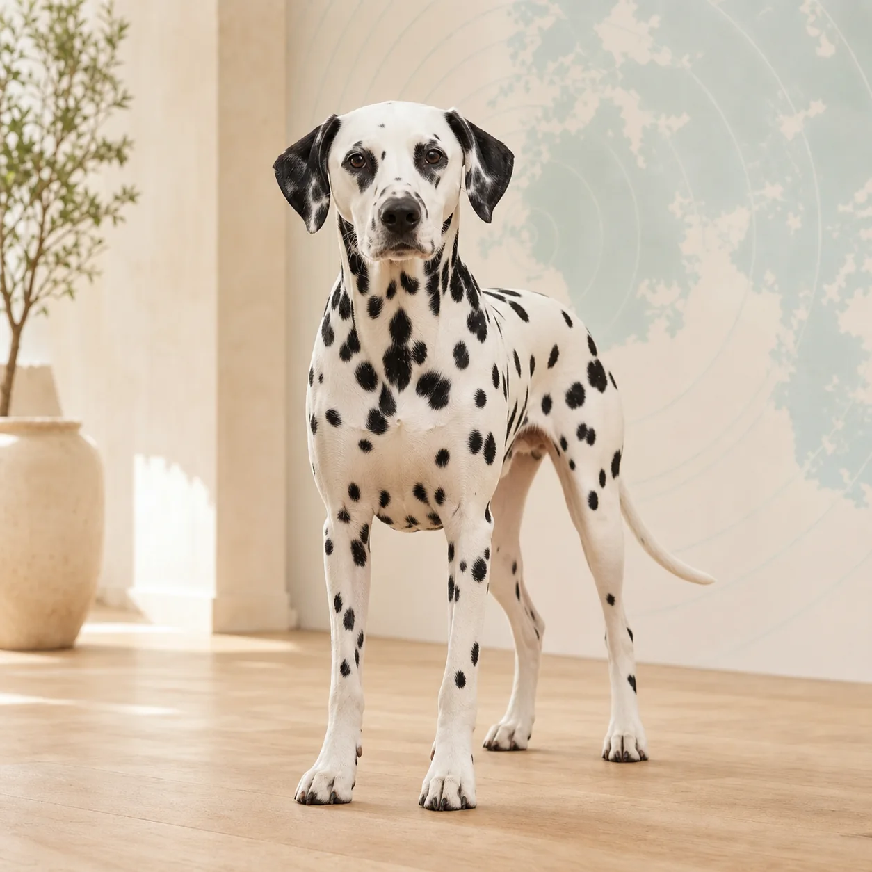 Dalmatian köpek için doğal ışıkta hazırlanmış temsili tanıtım portresi