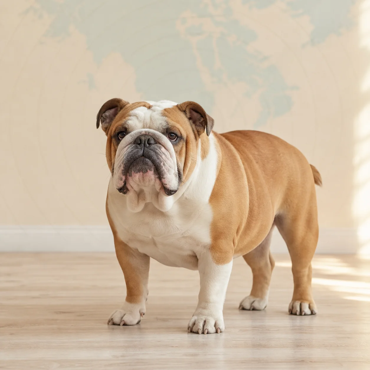 English Bulldog köpek için doğal ışıkta hazırlanmış temsili tanıtım portresi