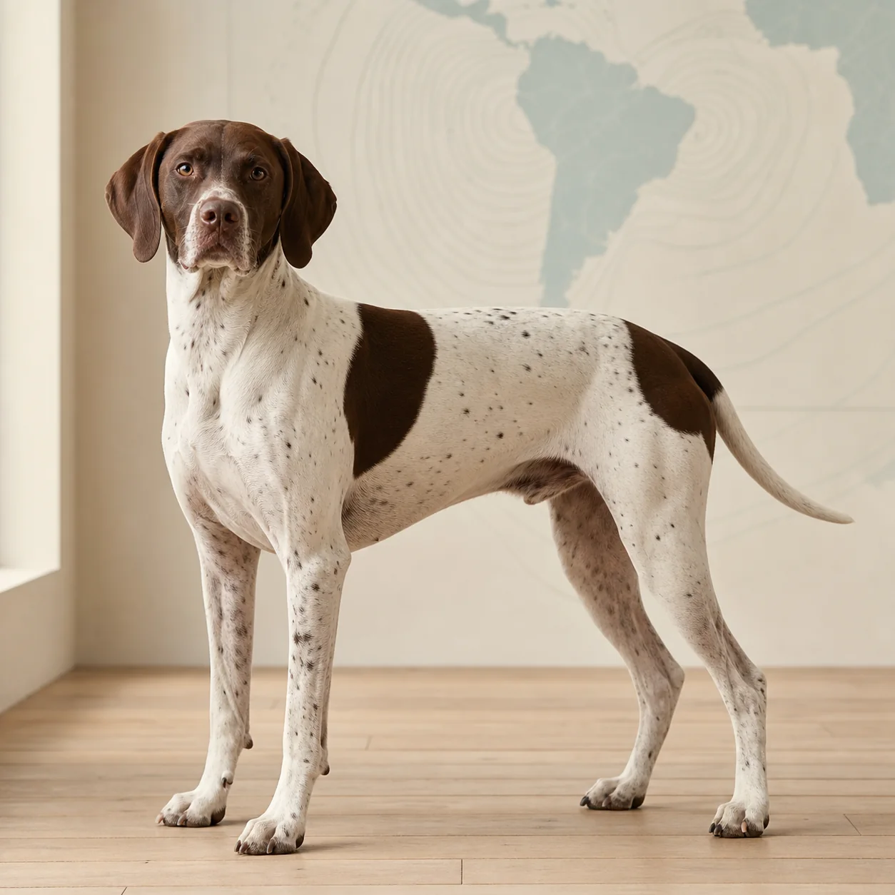 Pointer köpek için doğal ışıkta hazırlanmış temsili tanıtım portresi