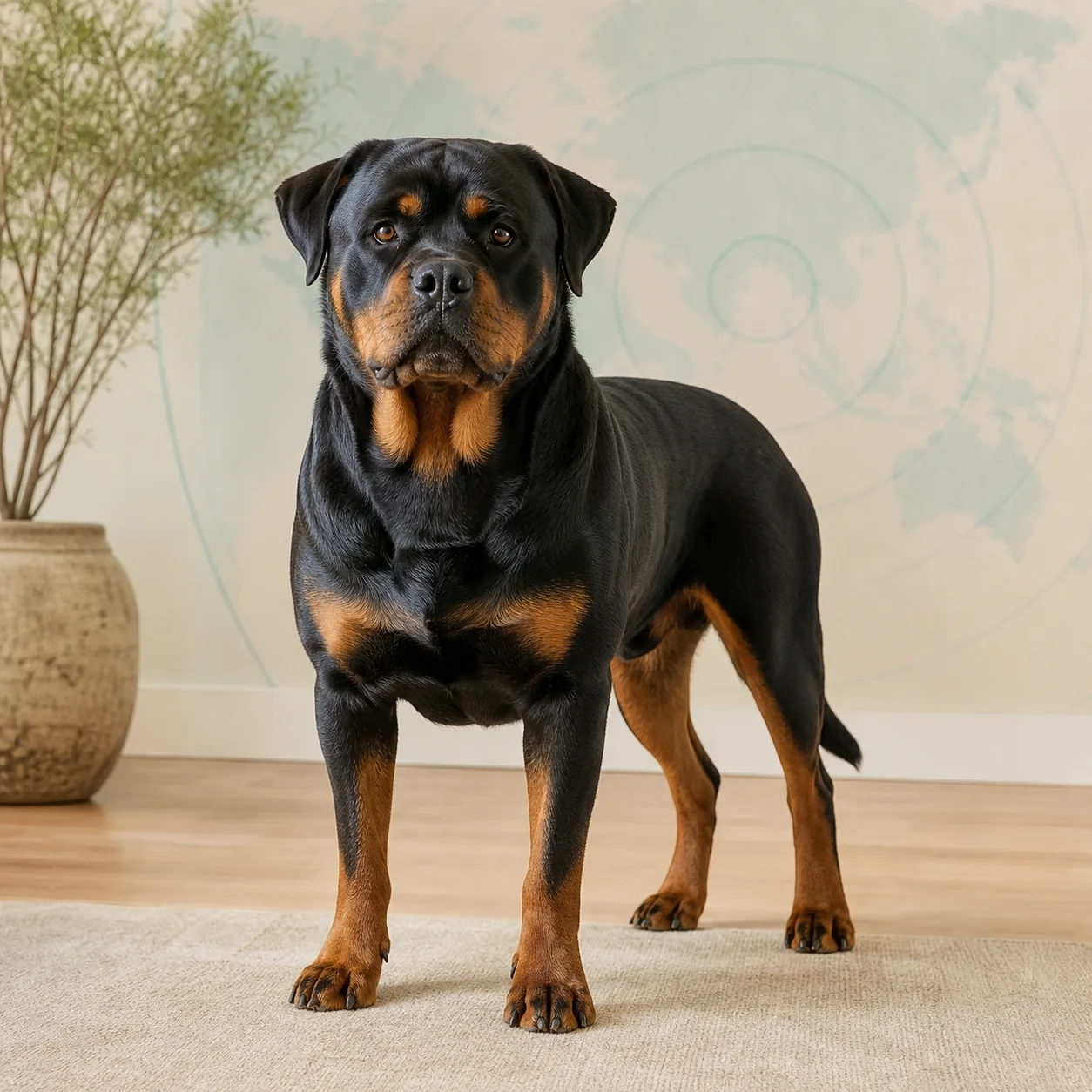 Rottweiler köpek için doğal ışıkta hazırlanmış temsili tanıtım portresi