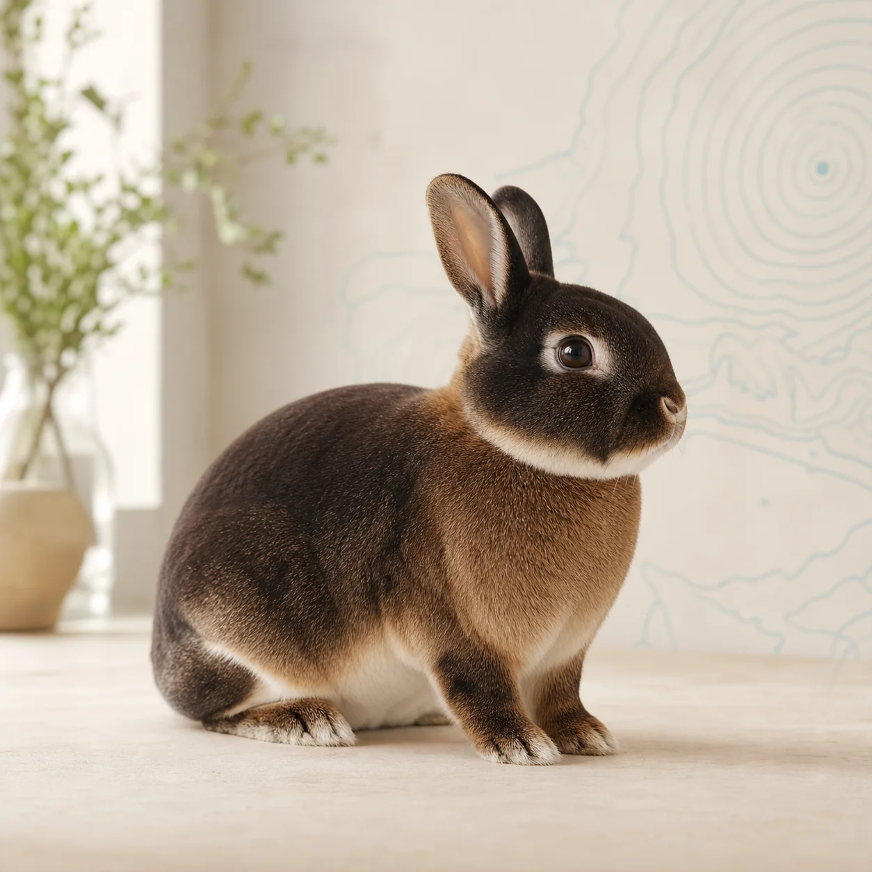 Mini Rex tavşan için doğal ışıkta hazırlanmış temsili tanıtım portresi