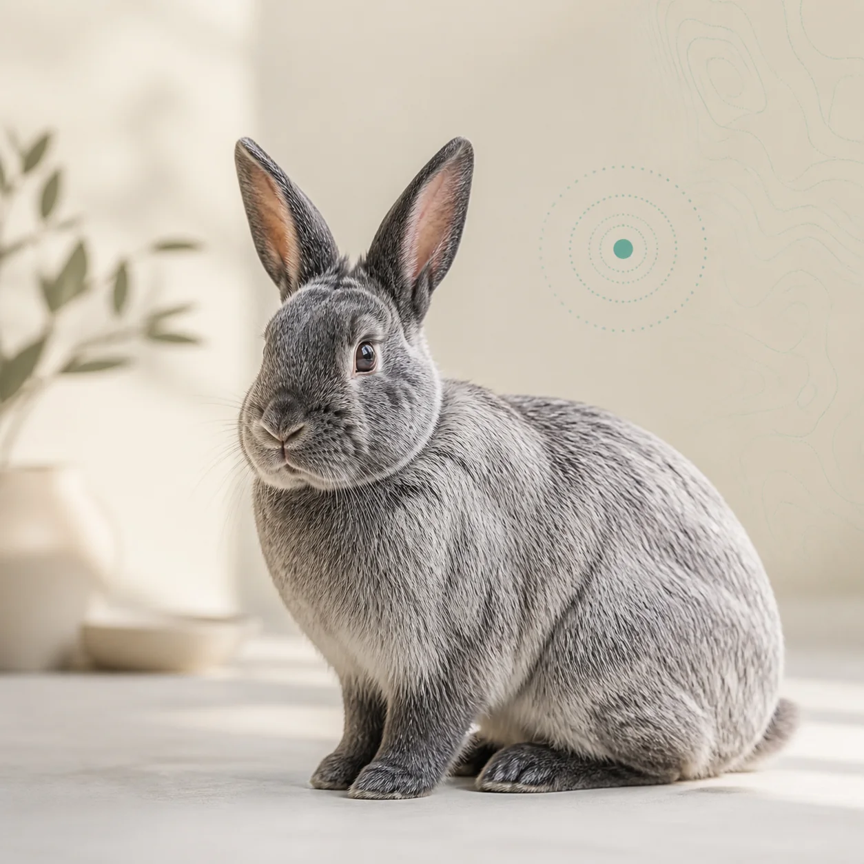 Silver Fox Tavşanı tavşan için doğal ışıkta hazırlanmış temsili tanıtım portresi