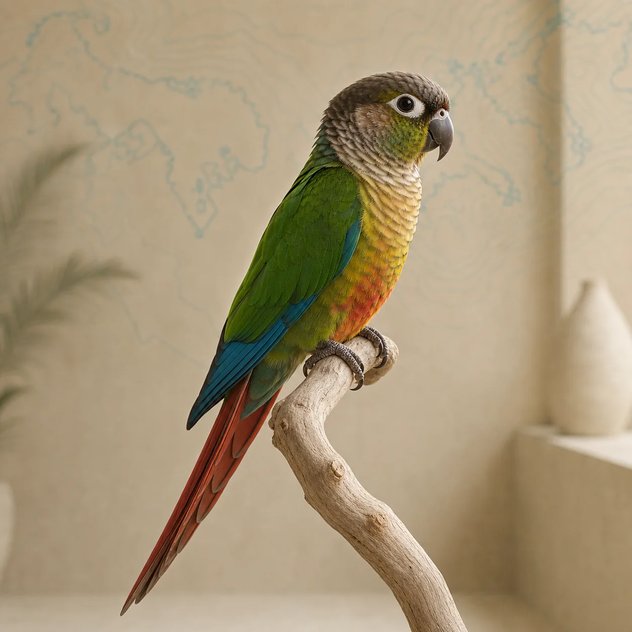 Conure kuş için doğal ışıkta hazırlanmış temsili tanıtım portresi