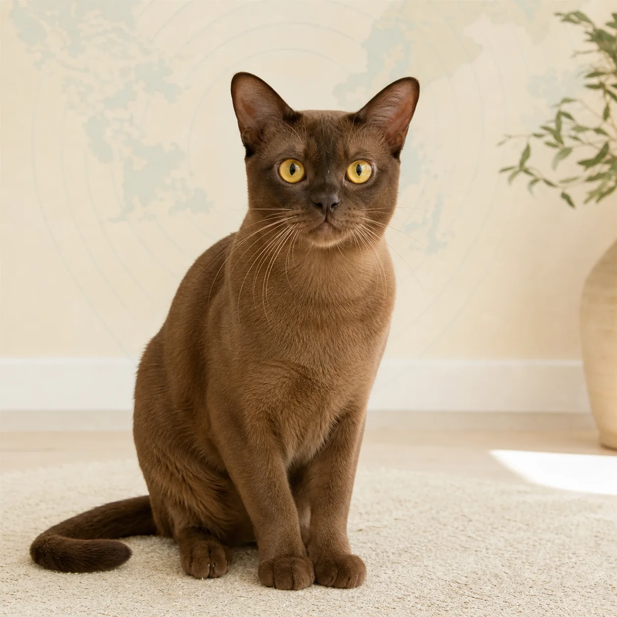 Burmese kedi için doğal ışıkta hazırlanmış temsili tanıtım portresi