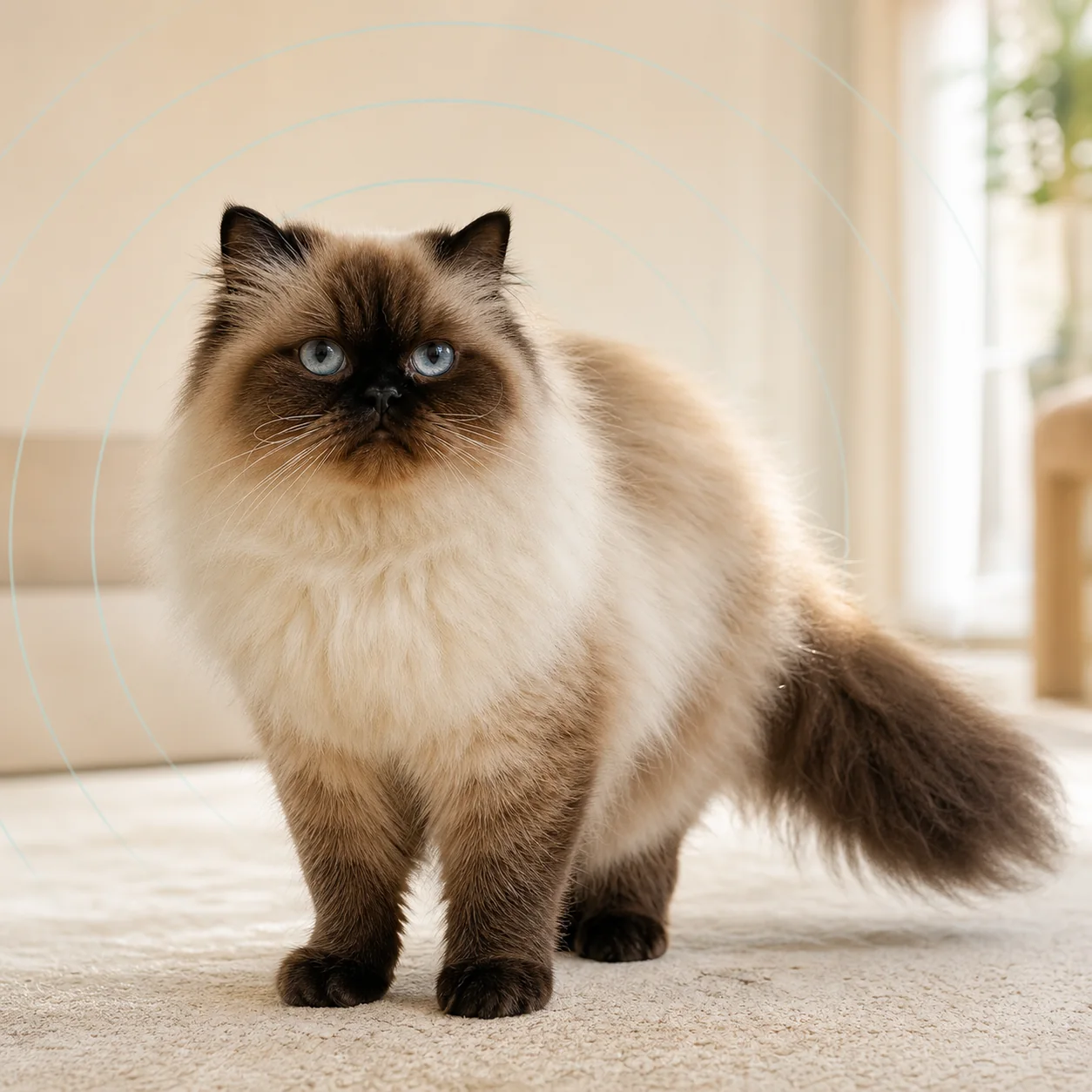 Himalayan kedi için doğal ışıkta hazırlanmış temsili tanıtım portresi