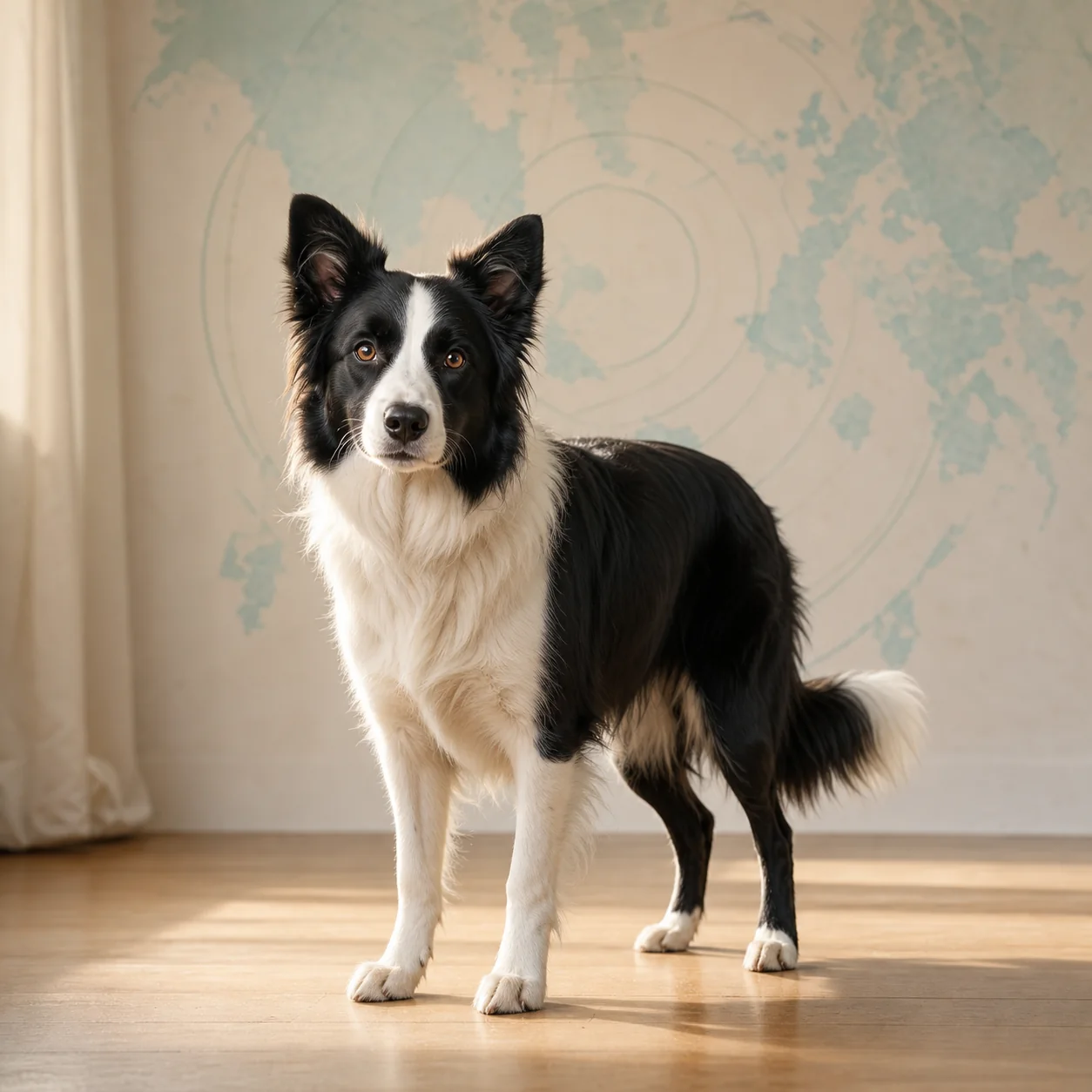 Border Collie köpek için doğal ışıkta hazırlanmış temsili tanıtım portresi