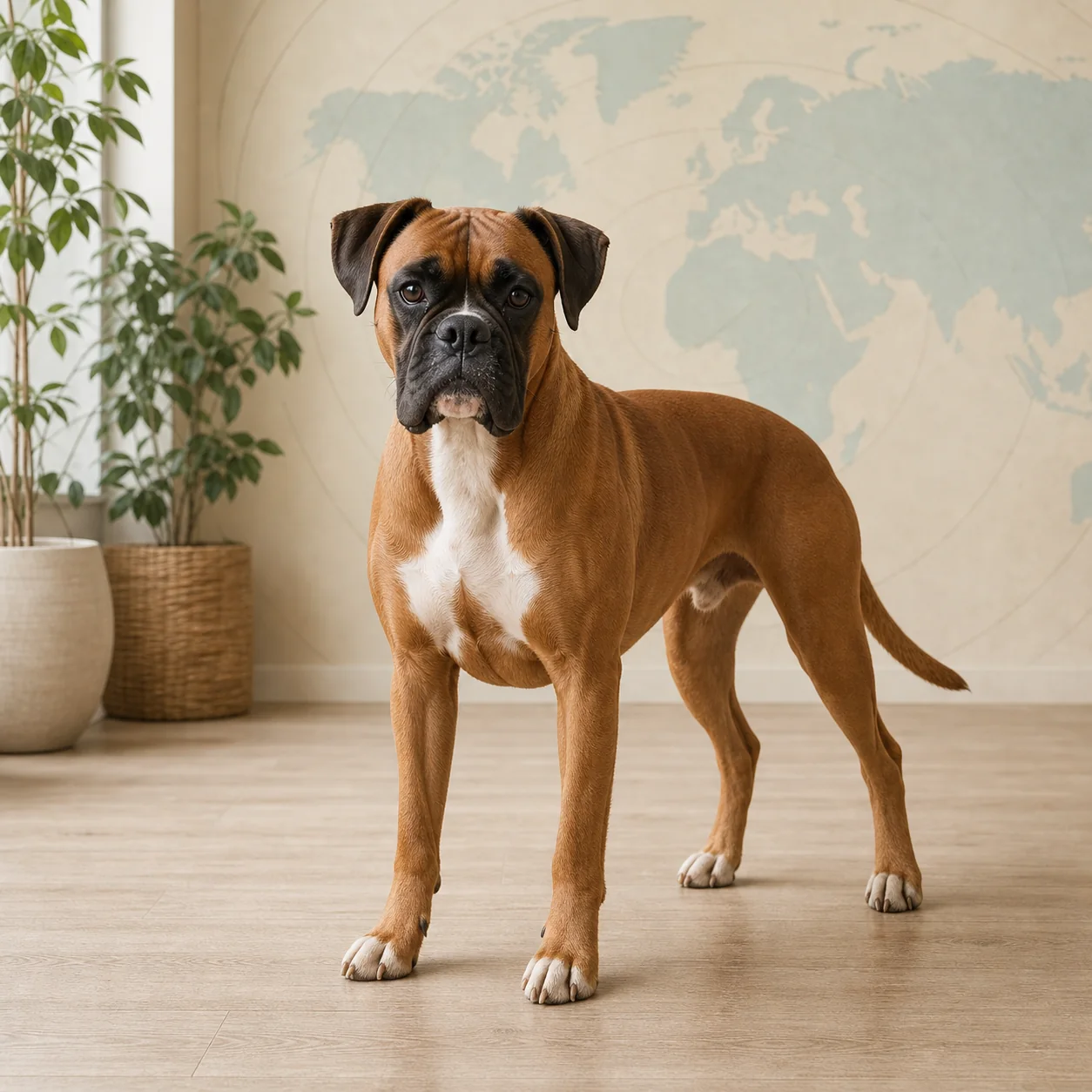 Boxer köpek için doğal ışıkta hazırlanmış temsili tanıtım portresi