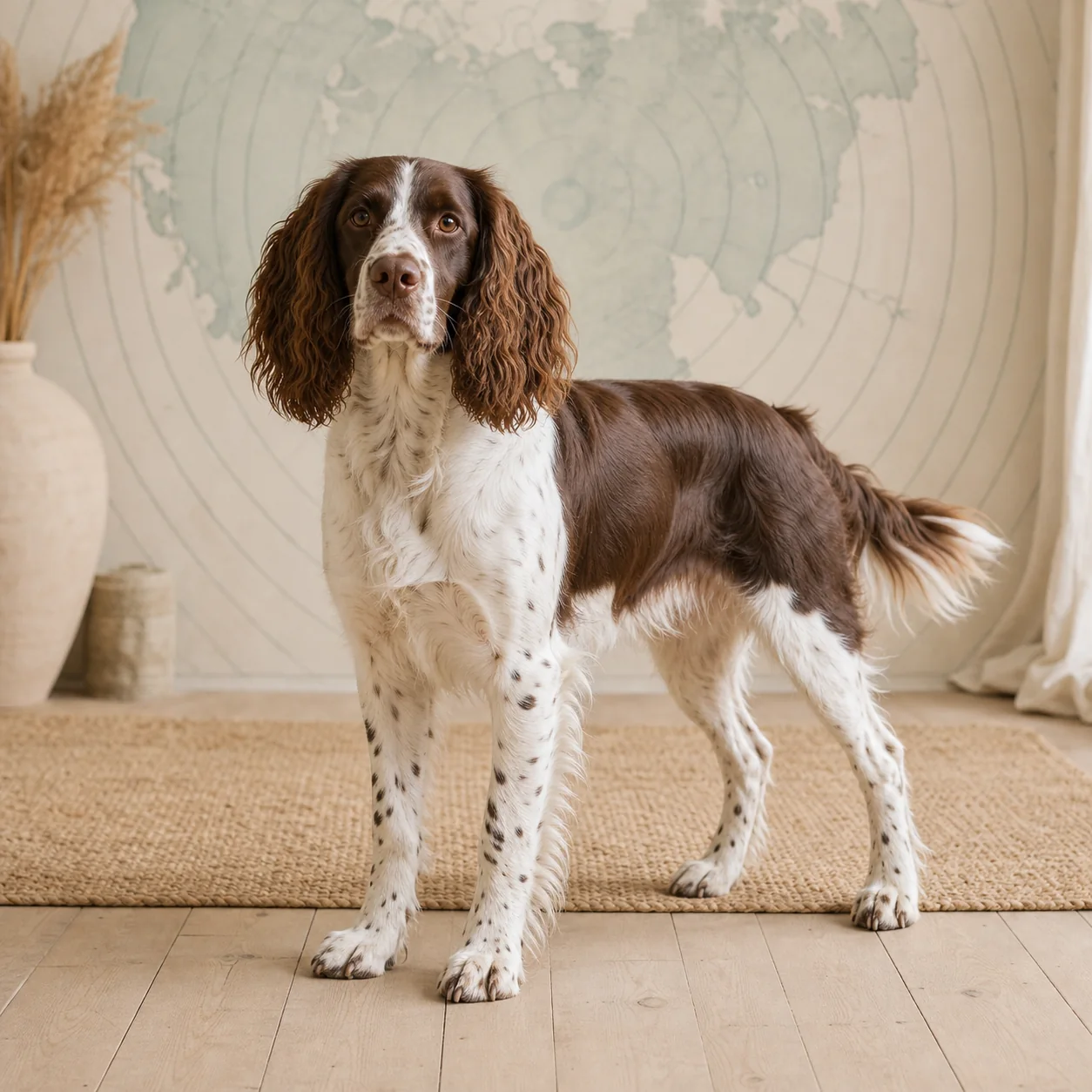 English Springer Spaniel köpek için doğal ışıkta hazırlanmış temsili tanıtım portresi