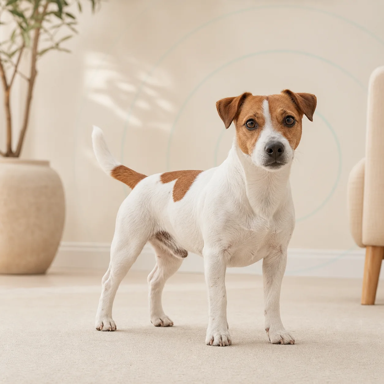 Jack Russell Terrier köpek için doğal ışıkta hazırlanmış temsili tanıtım portresi