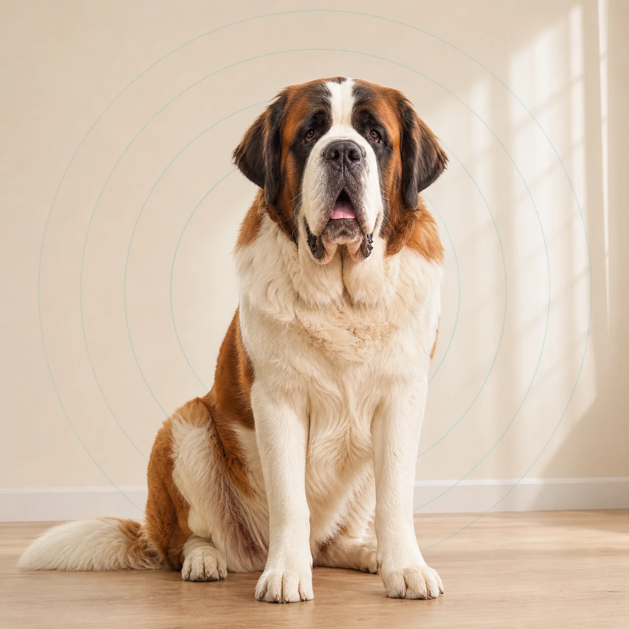 Saint Bernard köpek için doğal ışıkta hazırlanmış temsili tanıtım portresi
