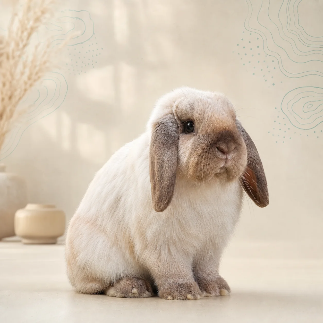 American Fuzzy Lop tavşan için doğal ışıkta hazırlanmış temsili tanıtım portresi